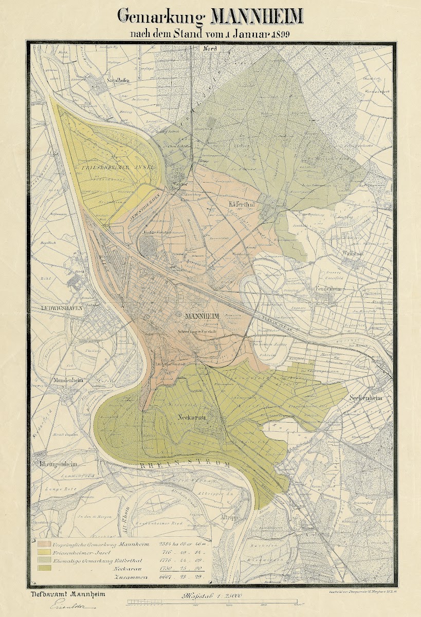 Gemarkung Mannheim Nach Dem Stand Vom 1 Jan 1899 1898 1899