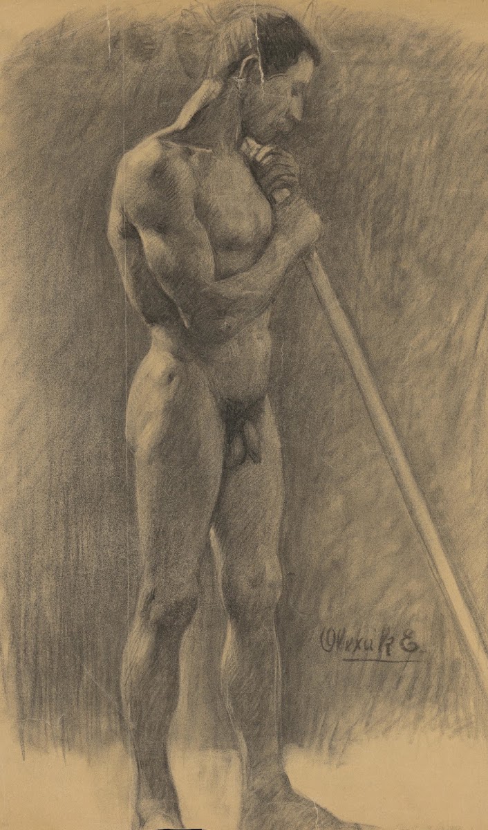 Study of a Standing Man with a Stick 19101920