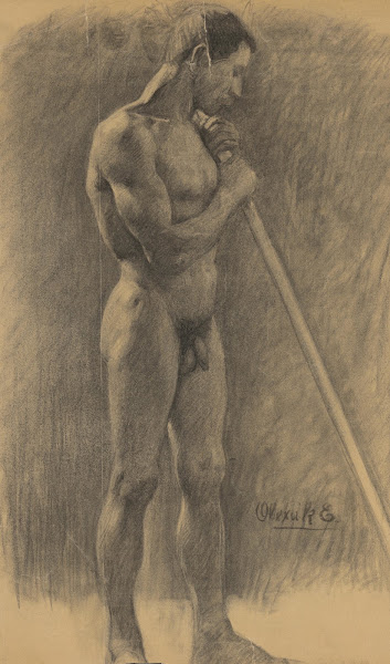 Study of a Standing Man with a Stick 19101920