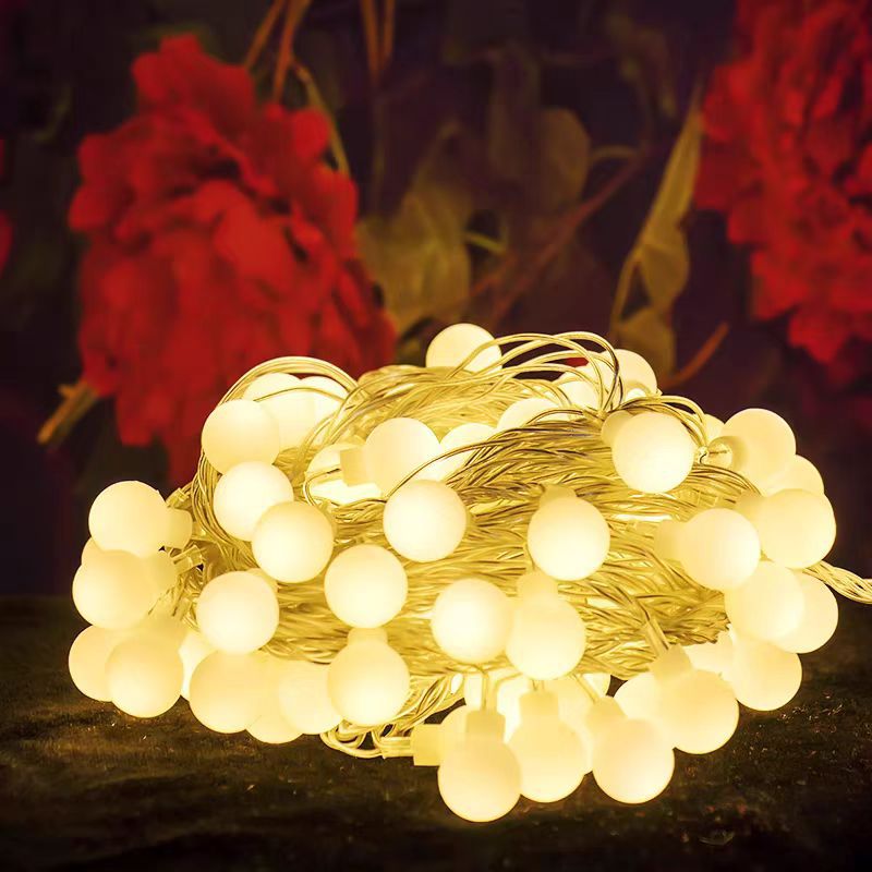 LED string lights with balls for atmospheric decoration