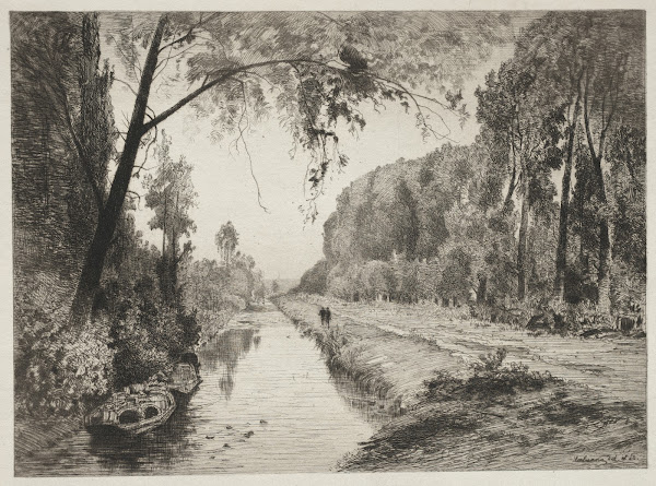 Canal at Pont Sainte Maxence c 1878