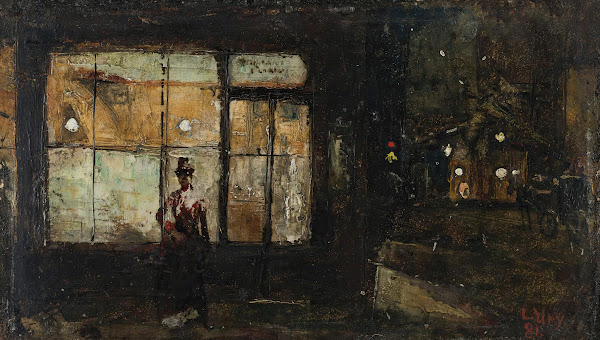 The Illuminated Shop Window At Night 1881