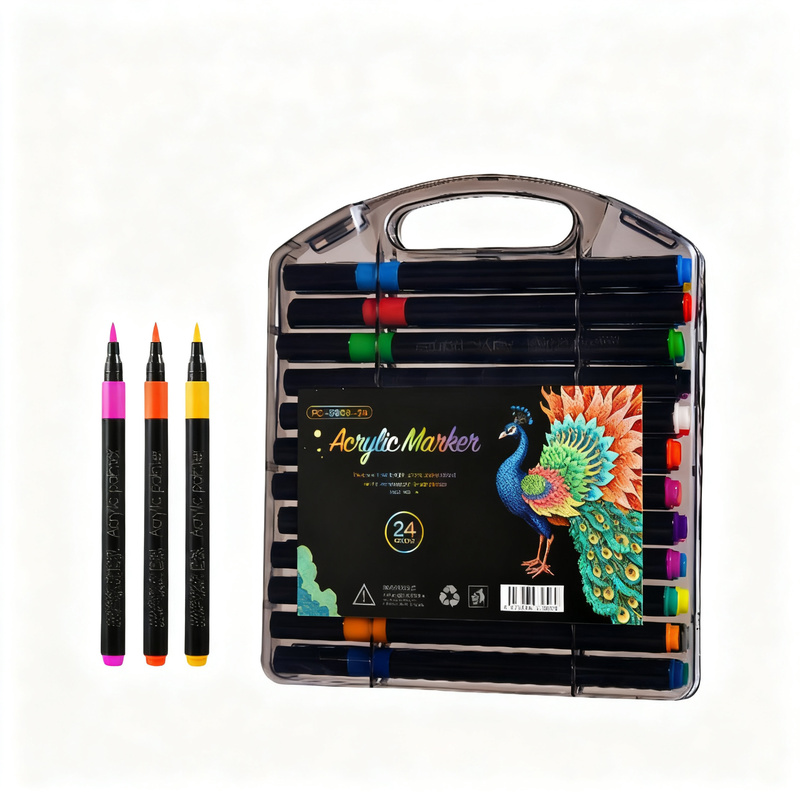Acrylic markers with soft tip, multiple colors