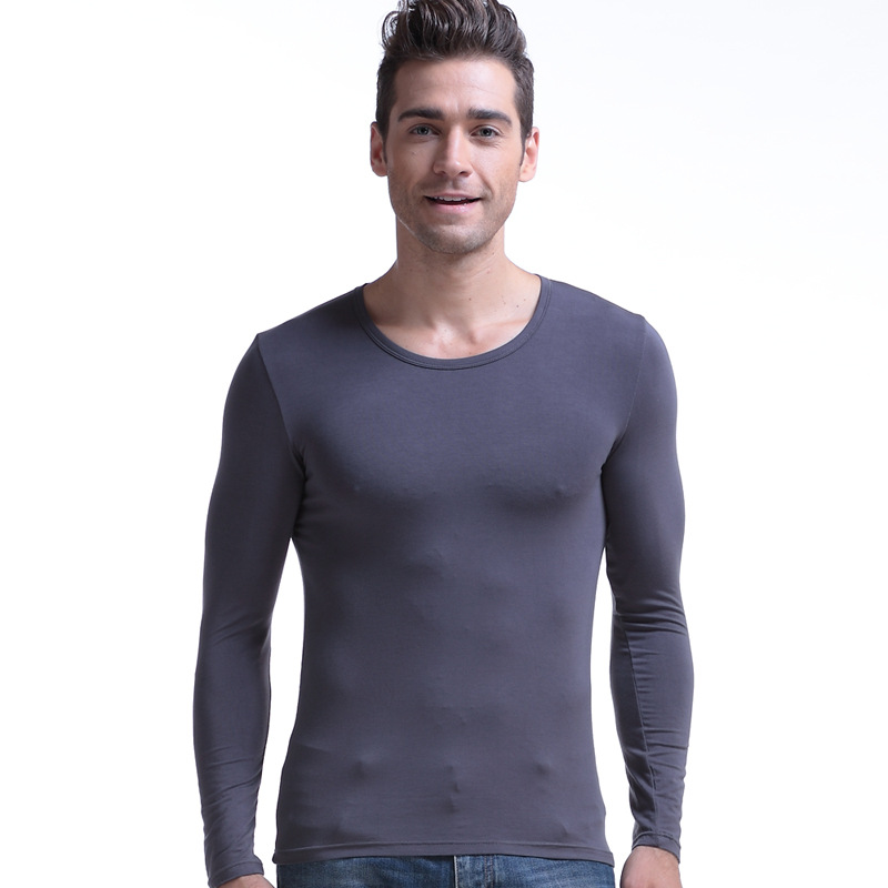 Men's thermal undershirt, V-neck, long-sleeved