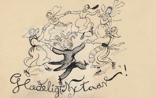 The octopus dances in a circle with women from Scandinavian countries 1936