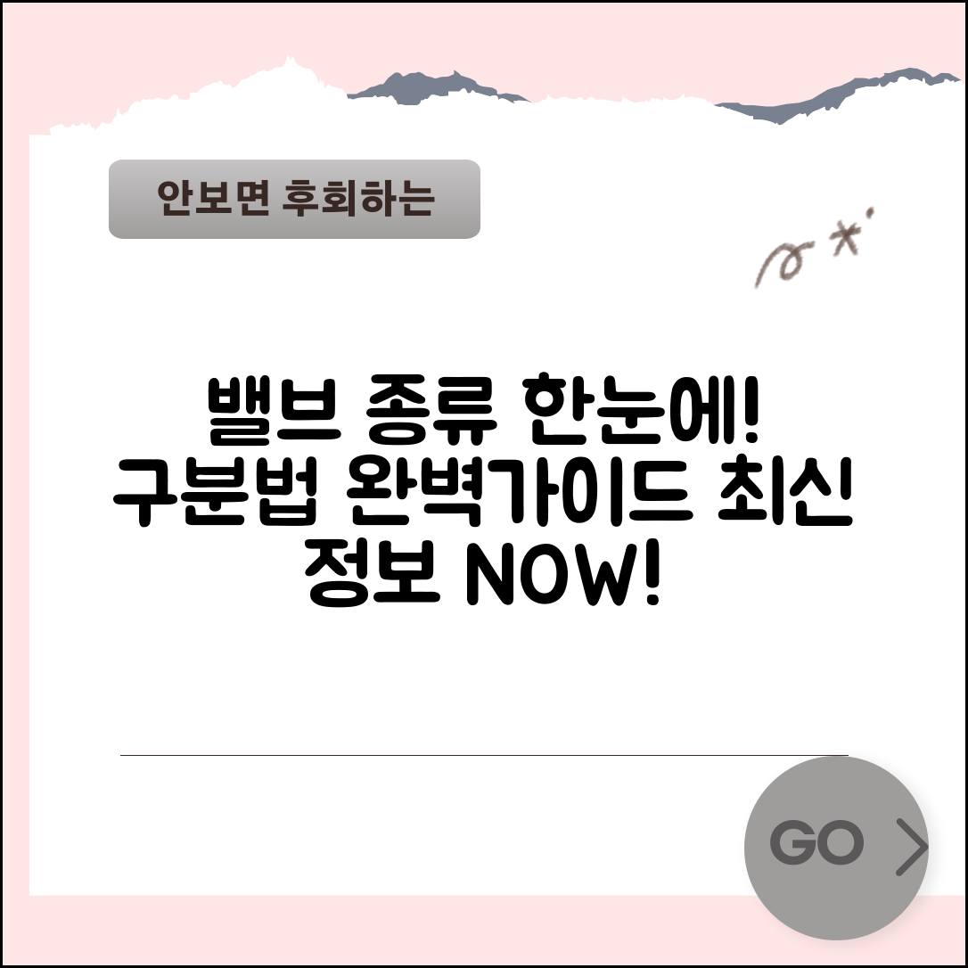 밸브 종류는 이렇게 구분할 수 있나요?