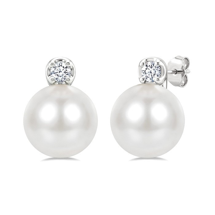 Pearl & Petite Diamond Fashion Earrings