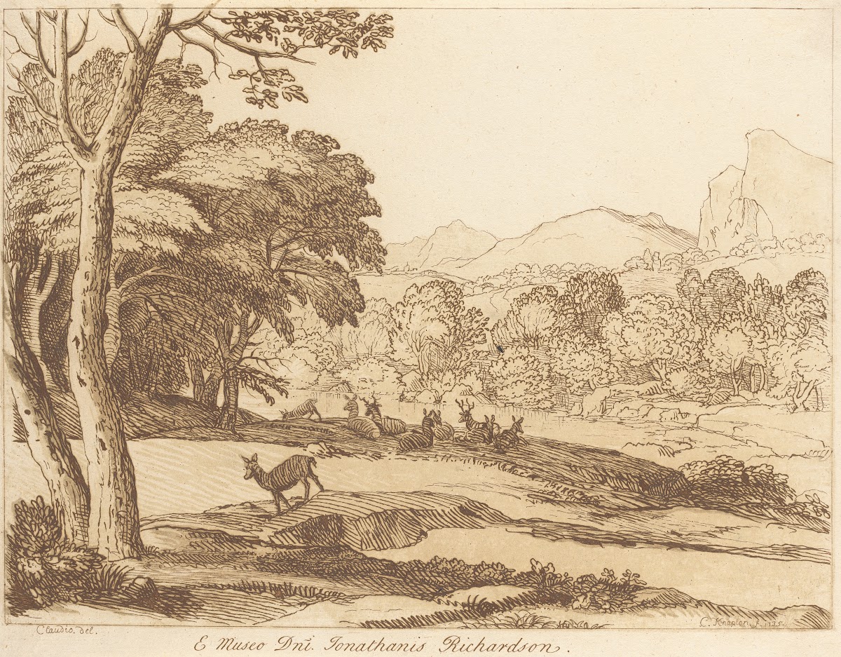 Landscape with deer 1740