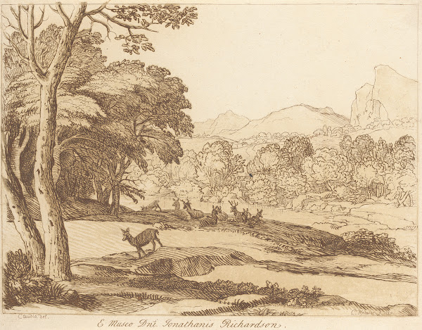 Landscape with deer 1740