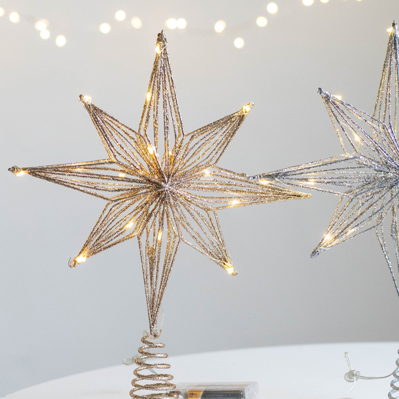Beleuchteter Weihnachtsbaum-Stern aus Eisen