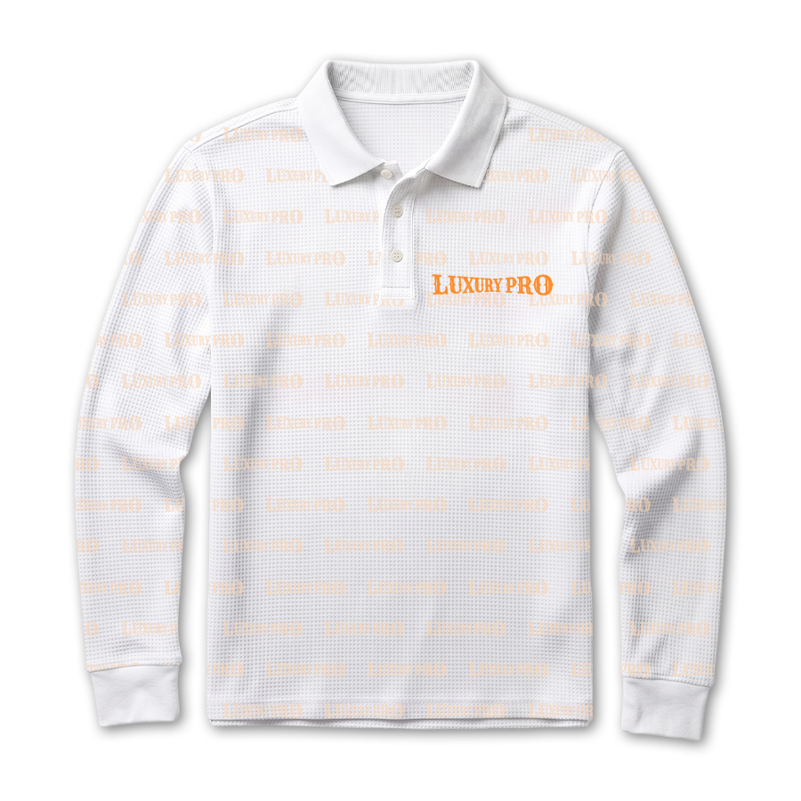 AOP MEG waffle long sleeved button POLO