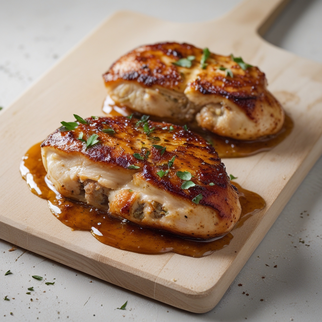 Smoked Gouda & Andouille Stuffed Chicken Breasts with Honey-Creole Glaze