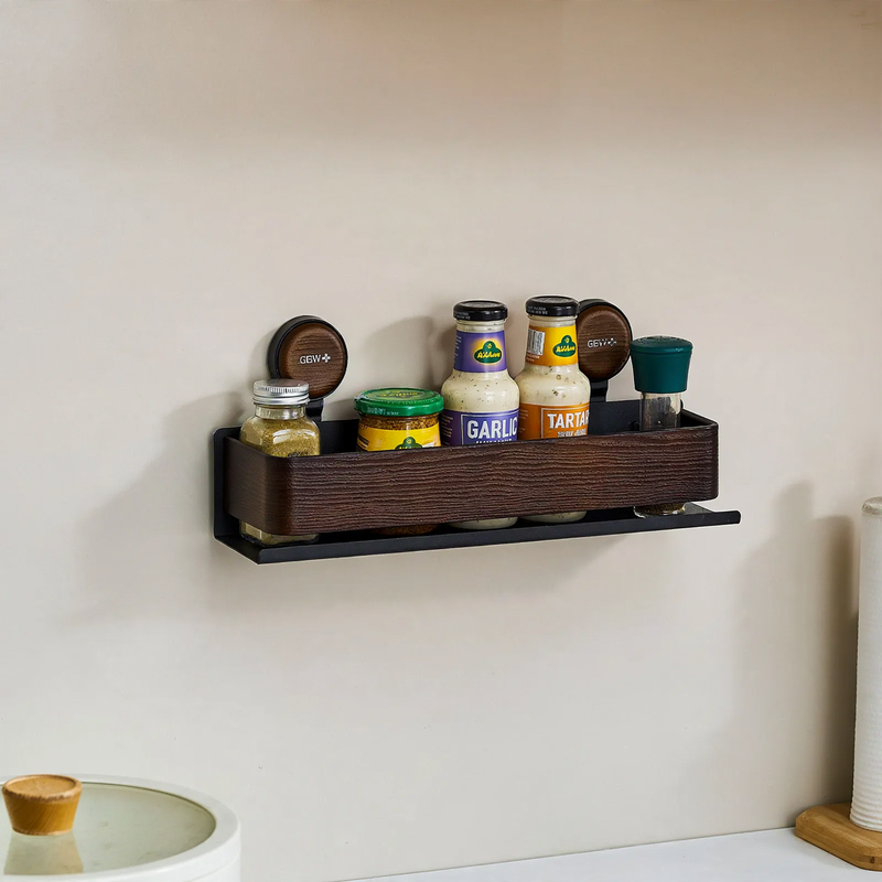 Wall shelf with suction cup for the kitchen, easy installation