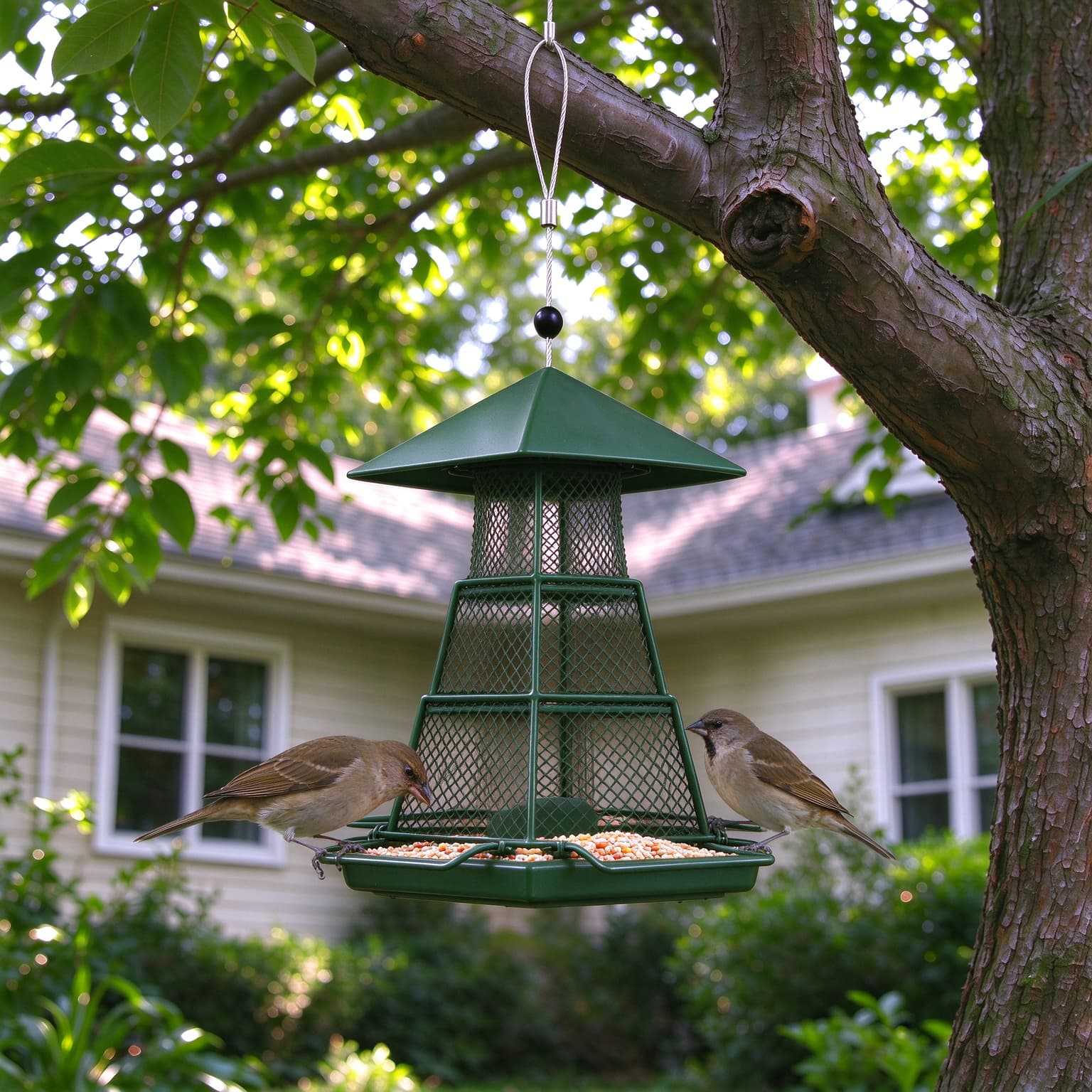 Bird feeder made of iron, hanging, weatherproof