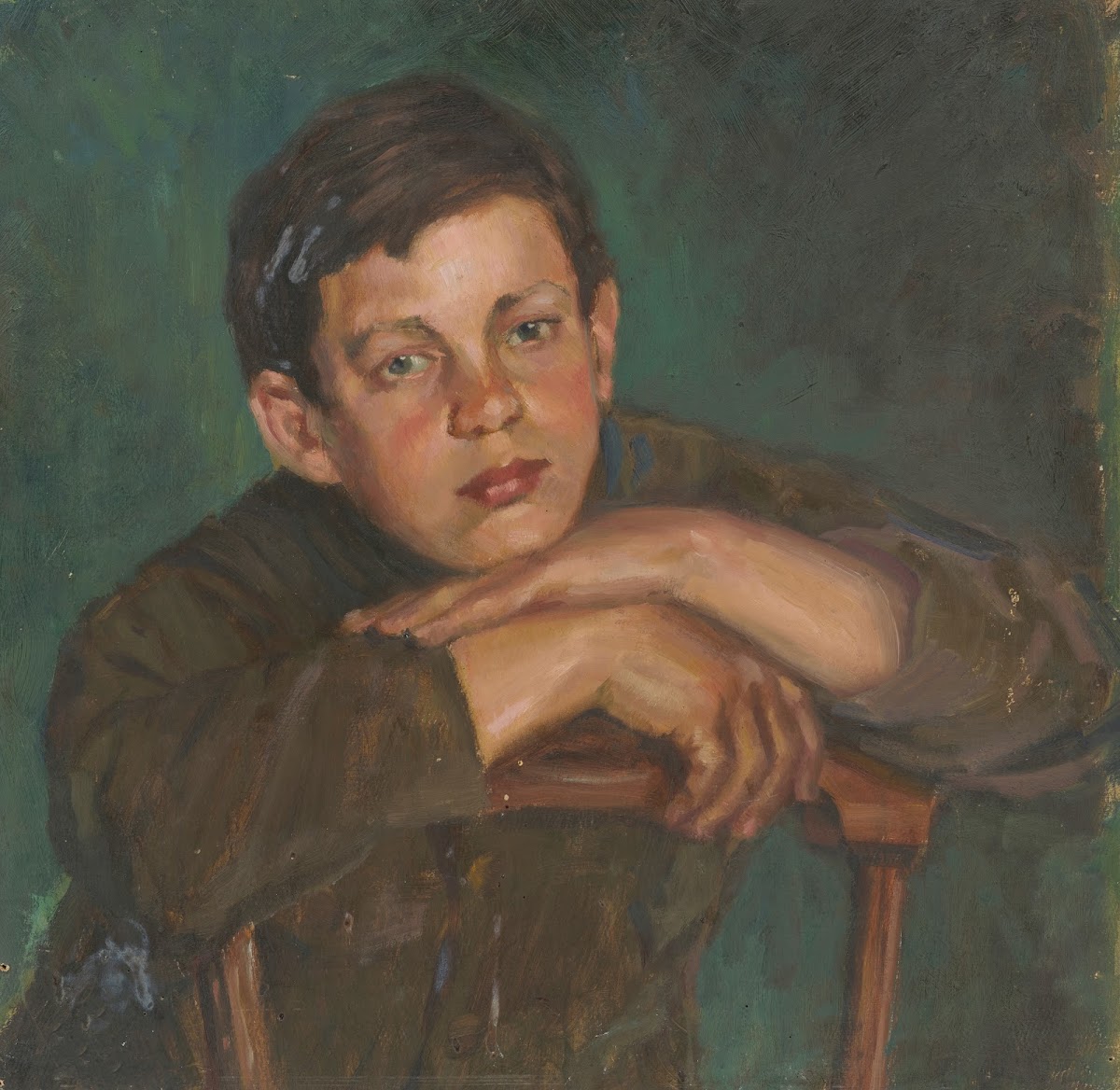 Portrait of a Boy Leaning over the Back of a Chair before 1939