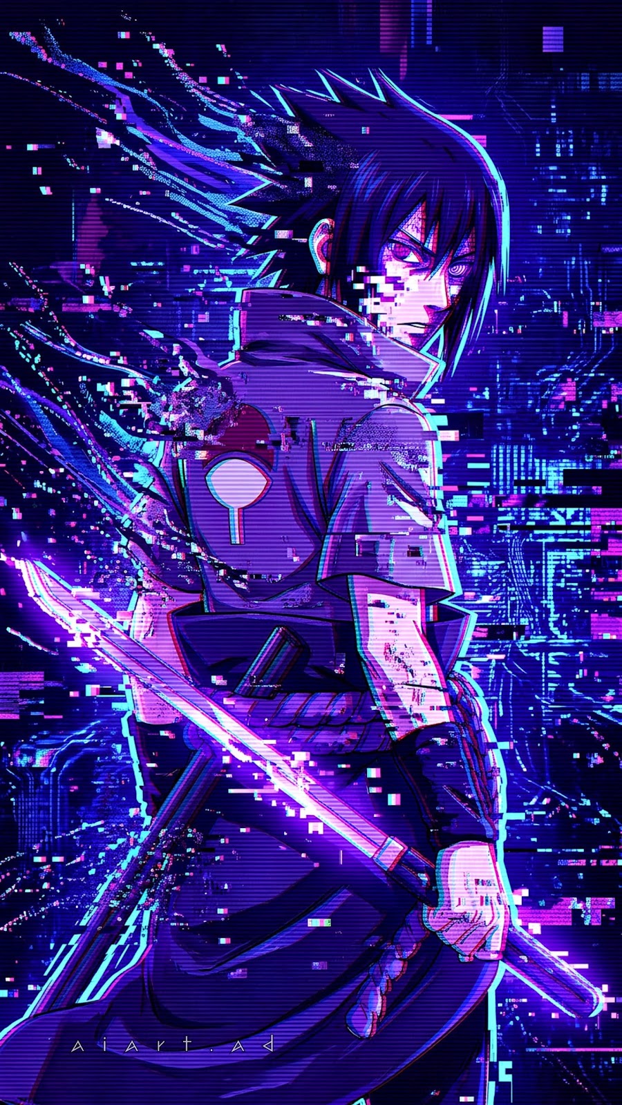 Sasuke Uchiha Cyber Glitch
