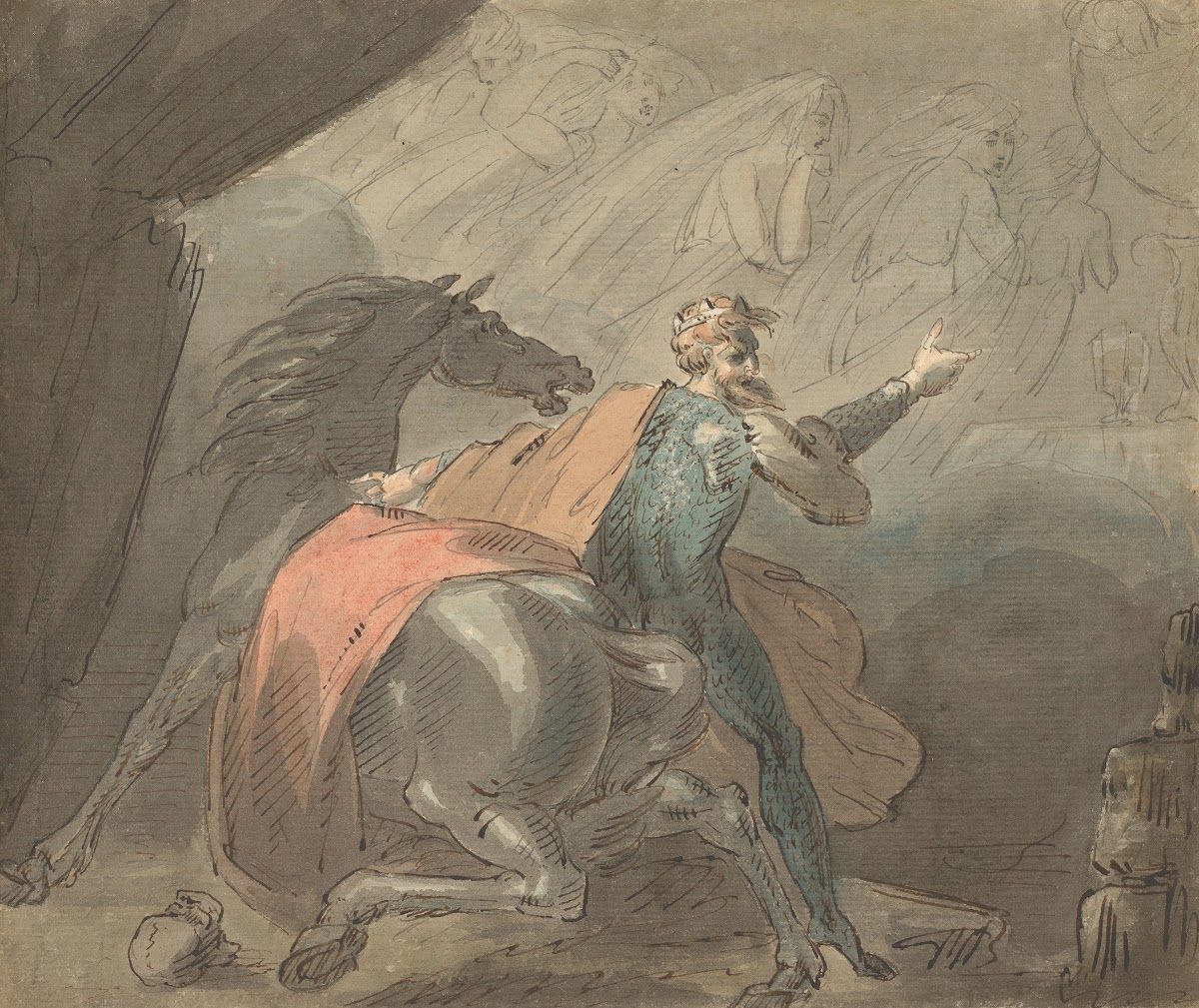 A King and a Horse with Ghostly Women 177080