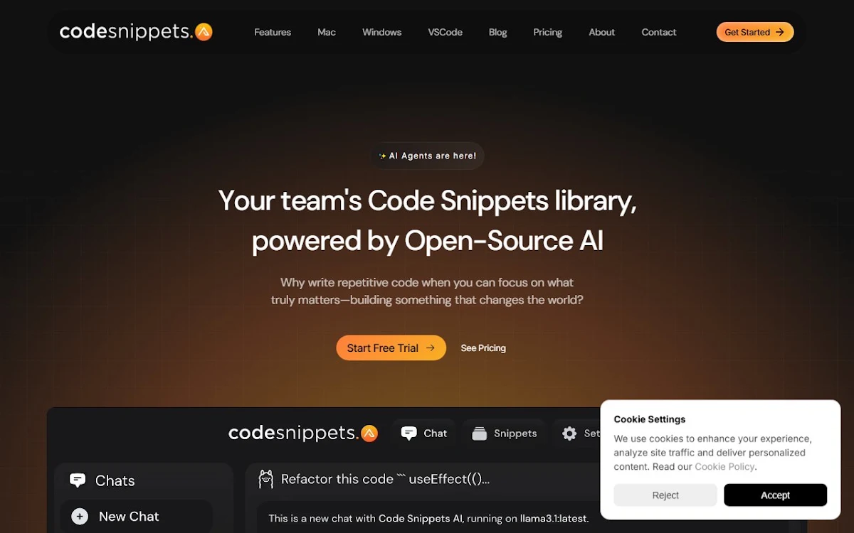 Captura de Code Snippets AI