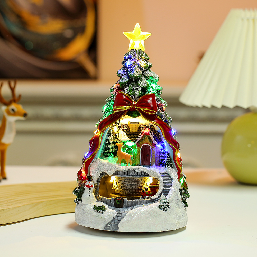 Illuminated Christmas Music Box with Music