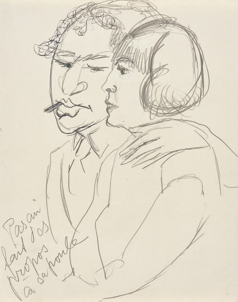 Pascin fait des propos à sa poule 1925