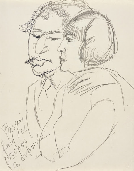 Pascin fait des propos à sa poule 1925
