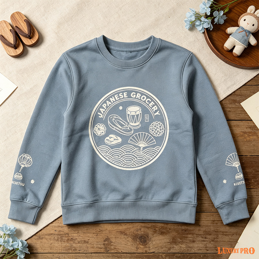 AOP YF Kids Crew Neck Sweatshirt‑Japanese Fabric
