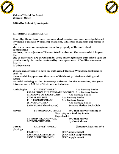 Asprin, Robert Thieves World 06 Wings of Omen