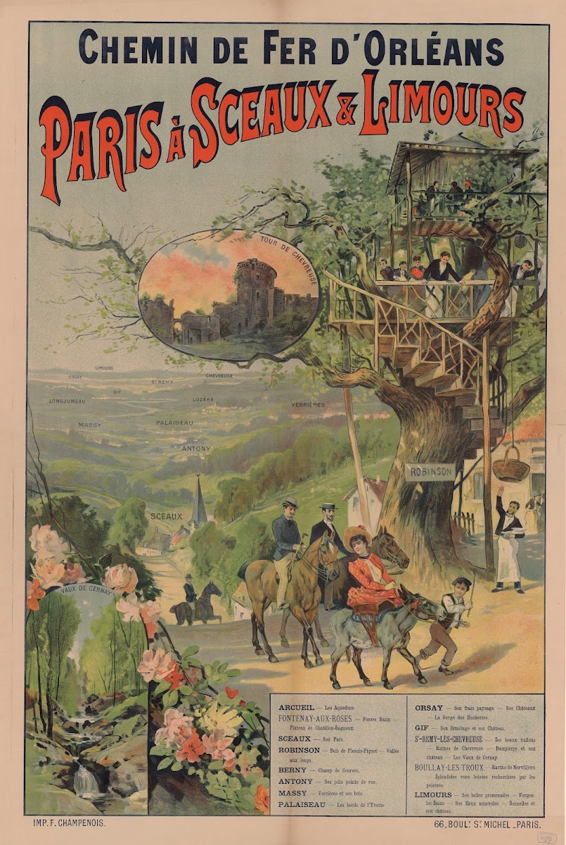 Chemin de Fer dOrléans Paris à Sceaux  Limours Tour de Chevreuse Robinson Vaux d