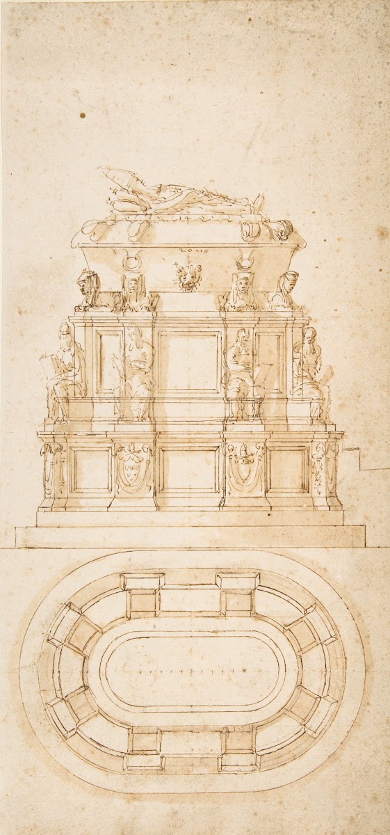 Design For A Freestanding Tomb Seen In Elevation And Plan 153035