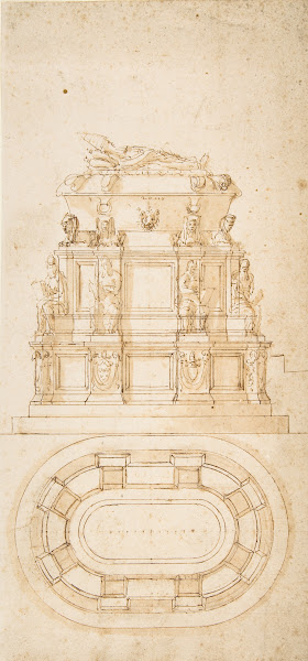 Design For A Freestanding Tomb Seen In Elevation And Plan 153035