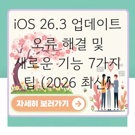 iOS 26.3 업데이트 오류 해결 및 새로운 기능 대표 이미지