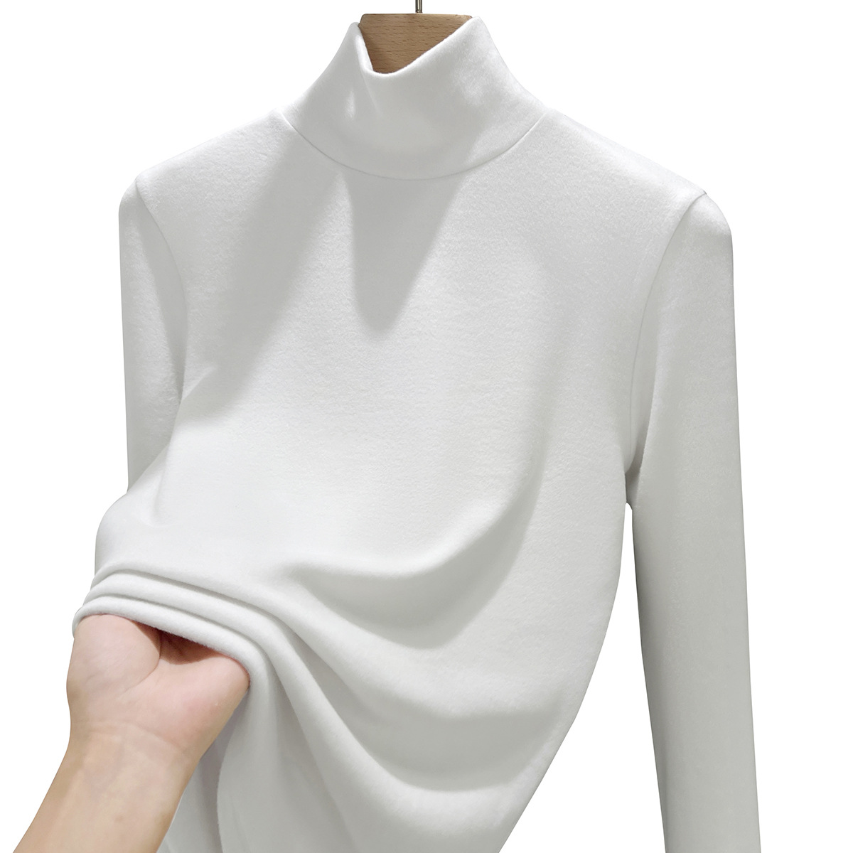 Women's Long Sleeve Base Layer Shirt with Standing Collar
