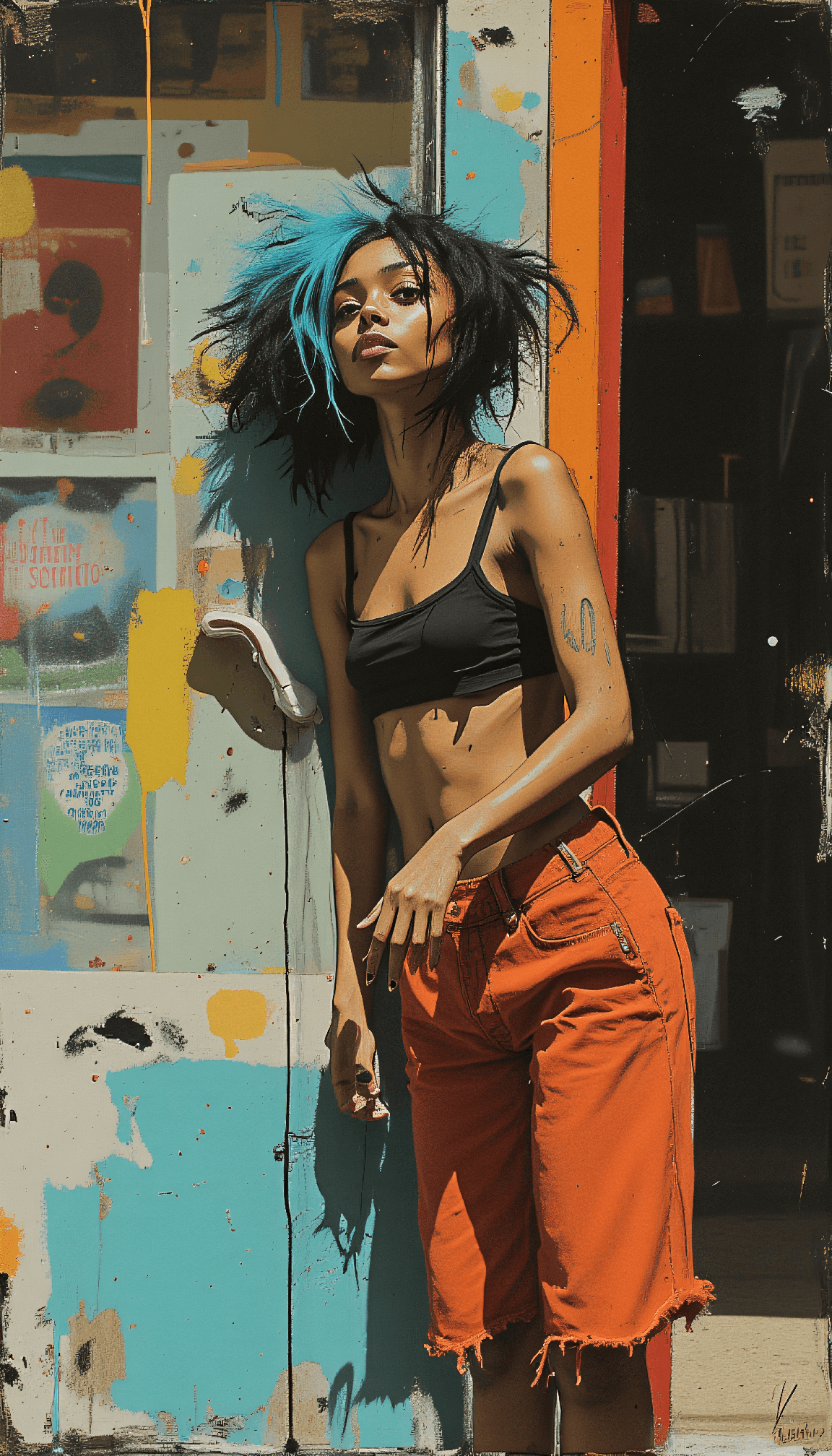 Una modelo súper hiperrealista de cuerpo entero con cabello largo