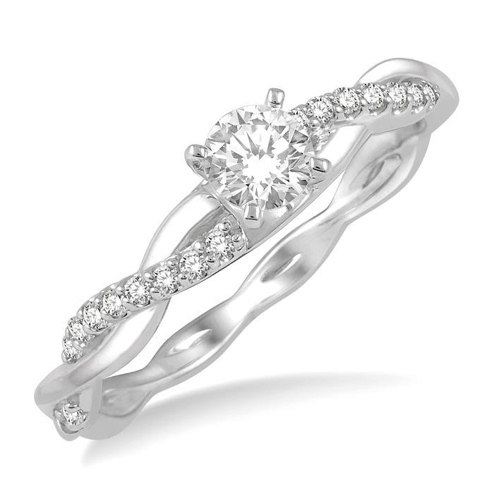 Round Shape Diamond Engagement Ring 263J5DHFGWG-LE