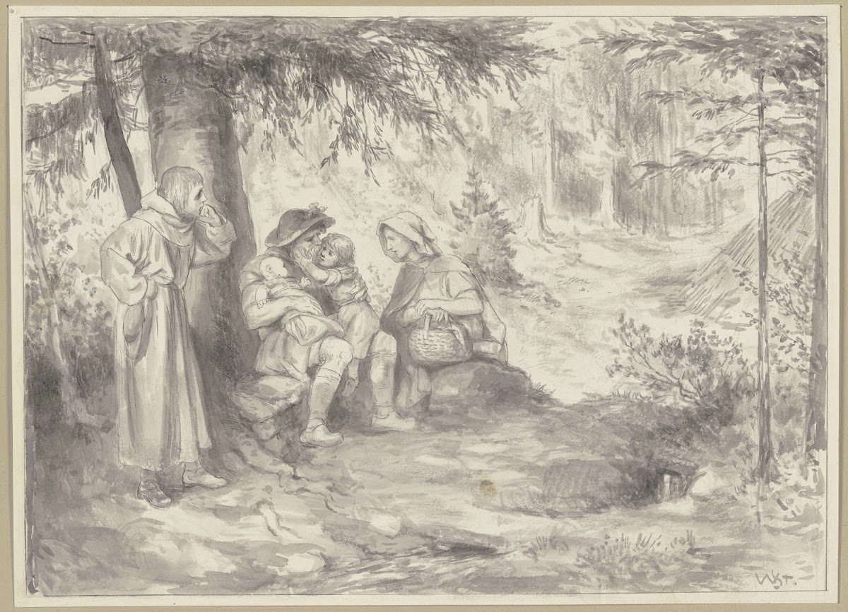 Diether und die Köhlerfamilie im Walde ca 1884