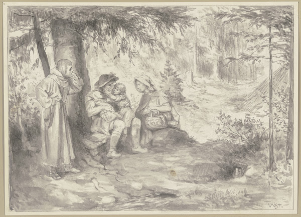Diether und die Köhlerfamilie im Walde ca 1884