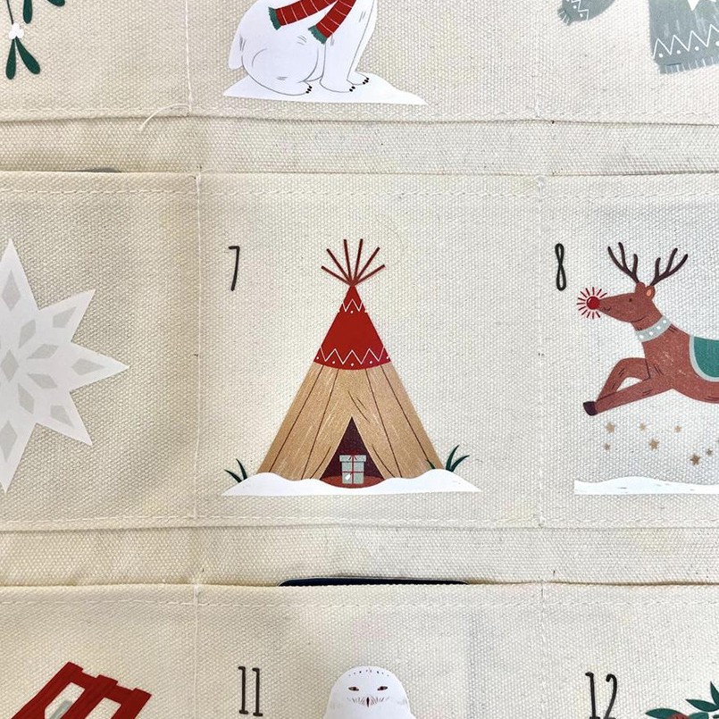 Personalizable fabric Advent calendar, 24 pockets