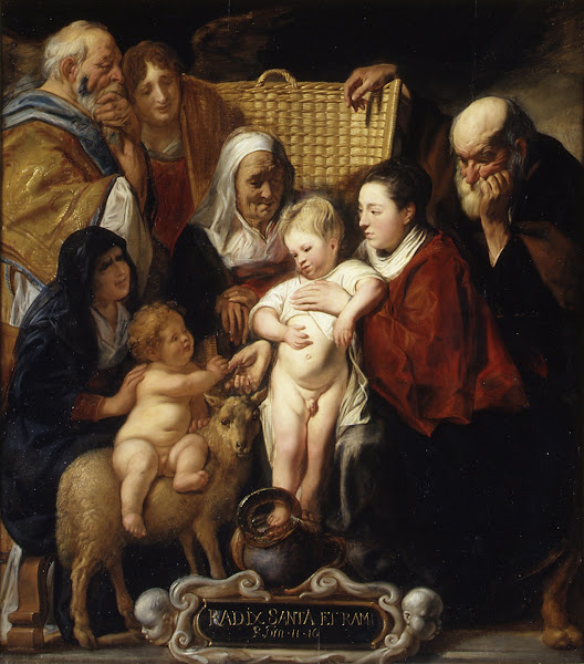 The Holy Family with Saint Anne and the Young Baptist and His Parents early 1620