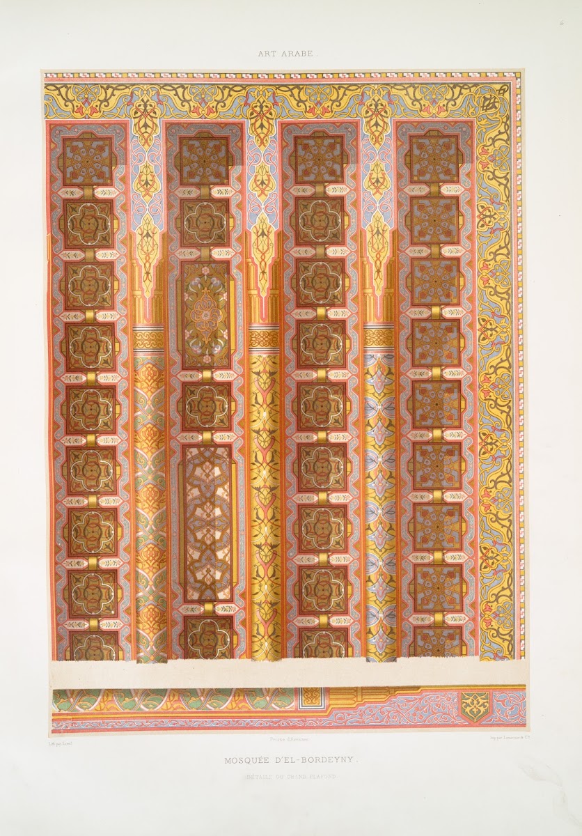Mosquée dEl Bordeyny détails du grand plafond 1877