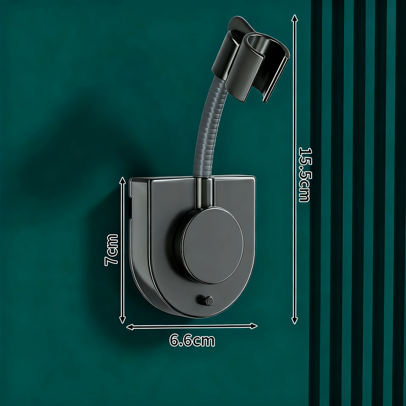 Shower head holder, free angle adjustment, no drilling