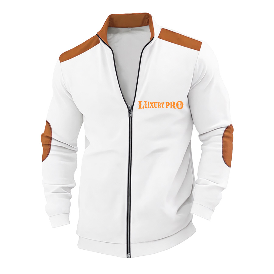 2D patchwork button-down zipper cardigan