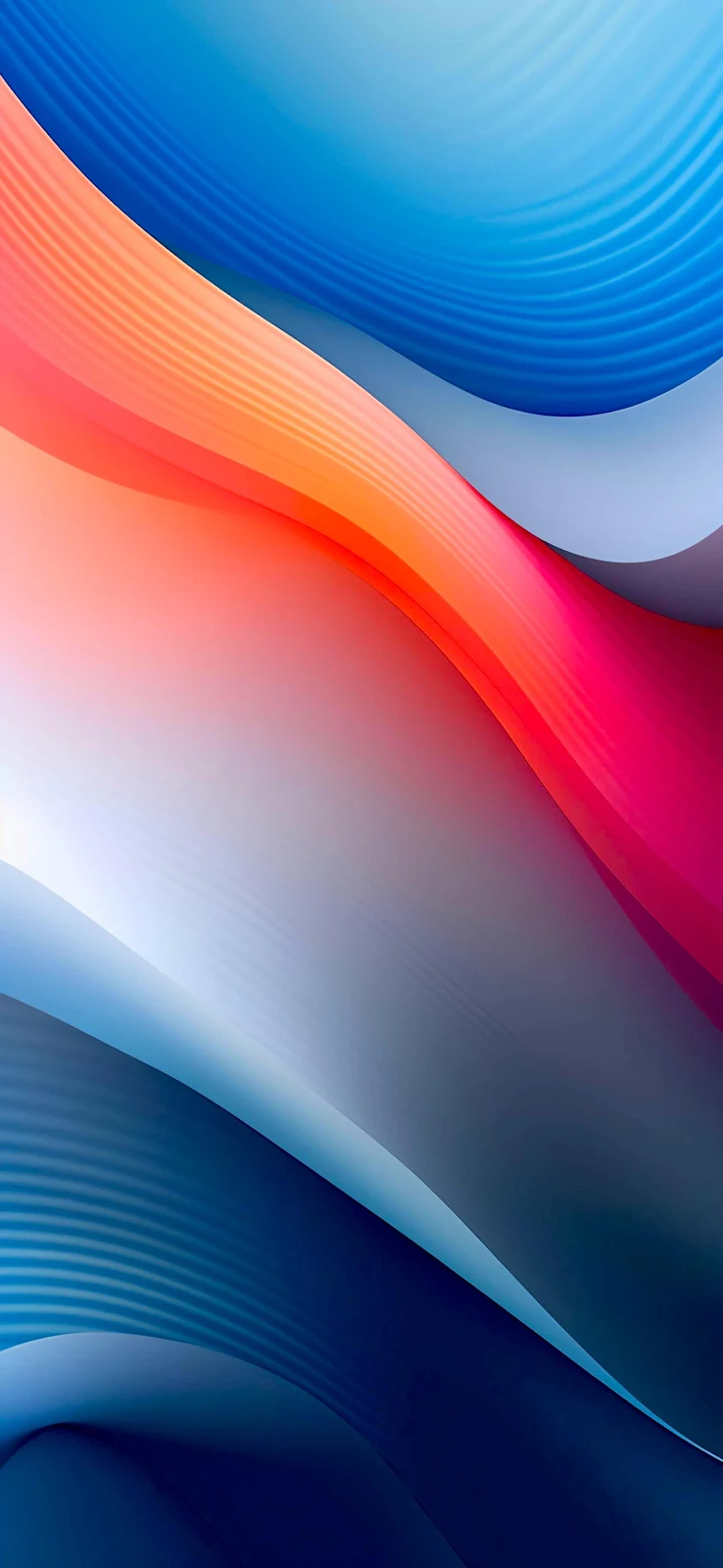 Vibrant Abstract Wave Design - Digital Art 2K iPhone Wallpaper (1720x3728)