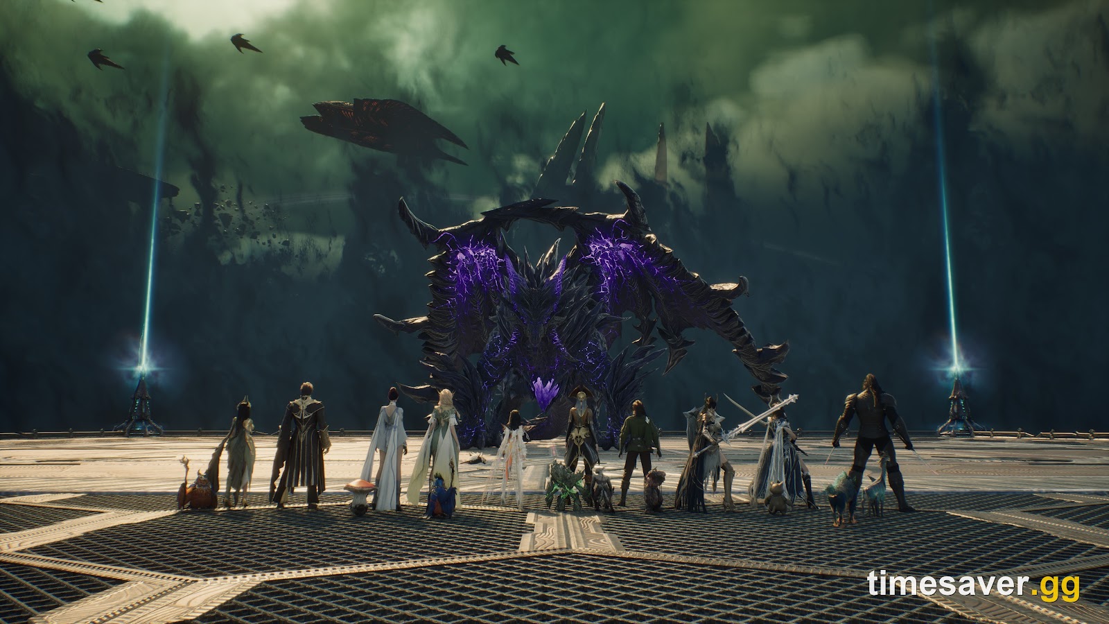 AION 2 raid party facing a large boss in Atreia