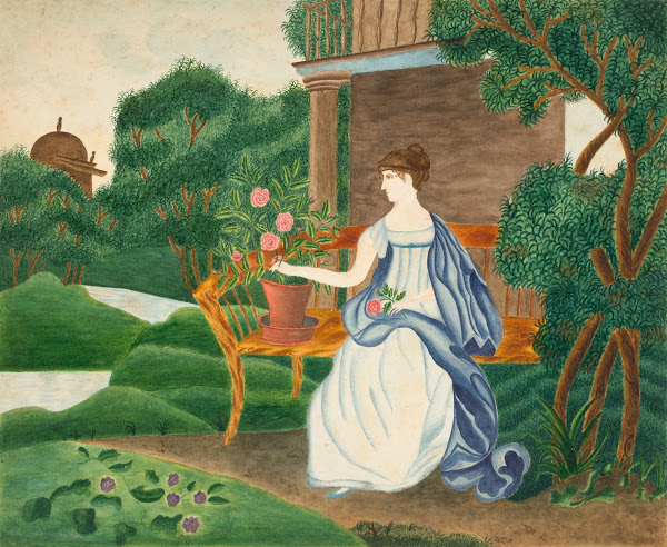 Woman In A Garden 19th century