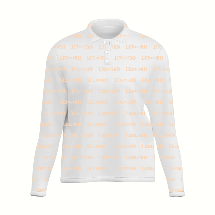 AOP CHN Pearl Button Long Sleeve Polo Shirt