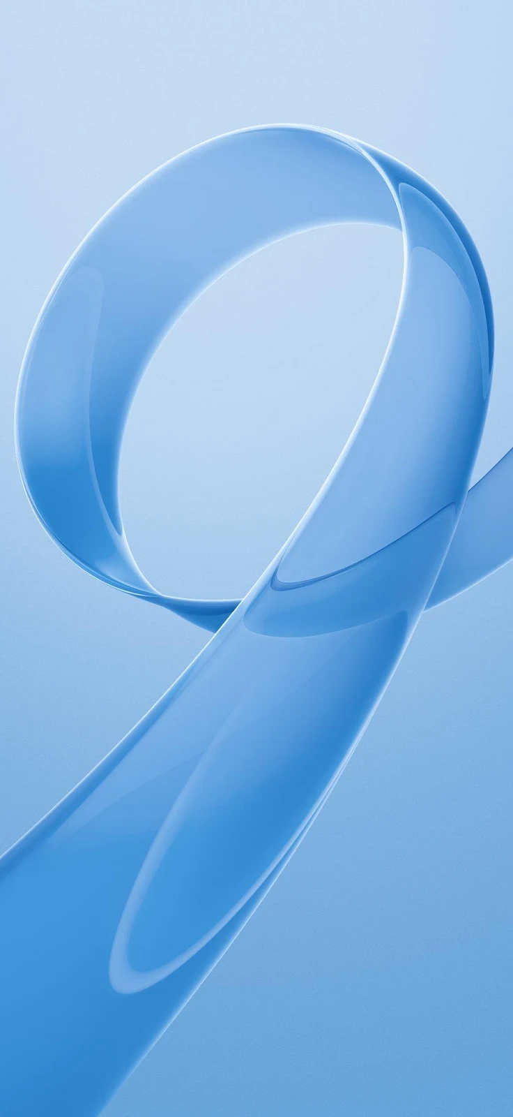 Abstract Blue Glossy Ribbon Loop - 3D Render iPhone Wallpaper (942x2048)