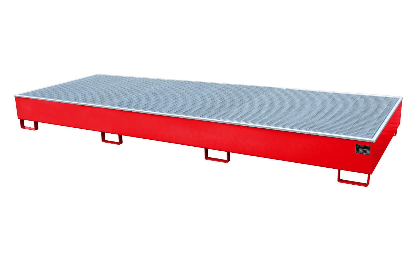 Stellingopvangbak met PE-binnenbak&nbsp;RW-GR 3600-3 PE, gelakt, Vuurrood