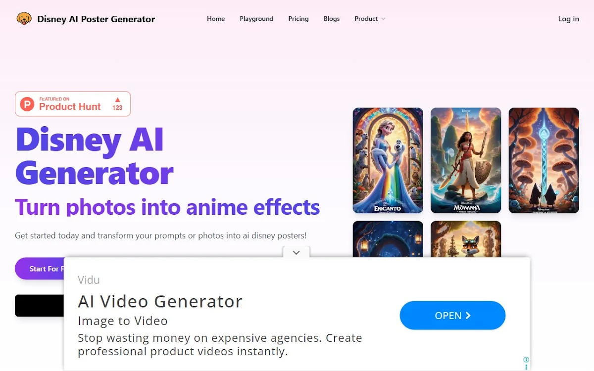 Captura de Disney AI Poster