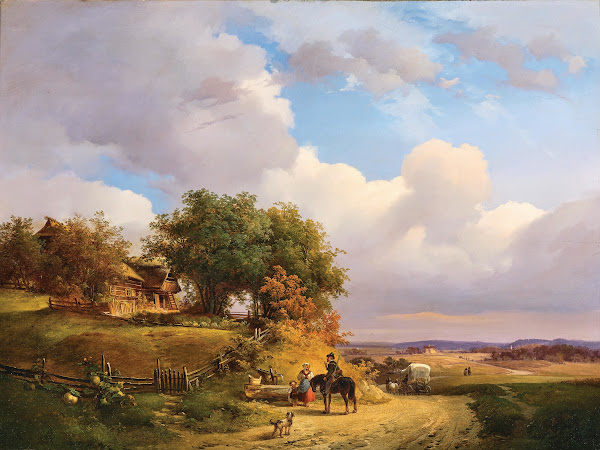 A Hunter Resting on a Country Road 1850