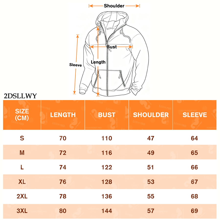 2D three-zippered hooded sweatshirt